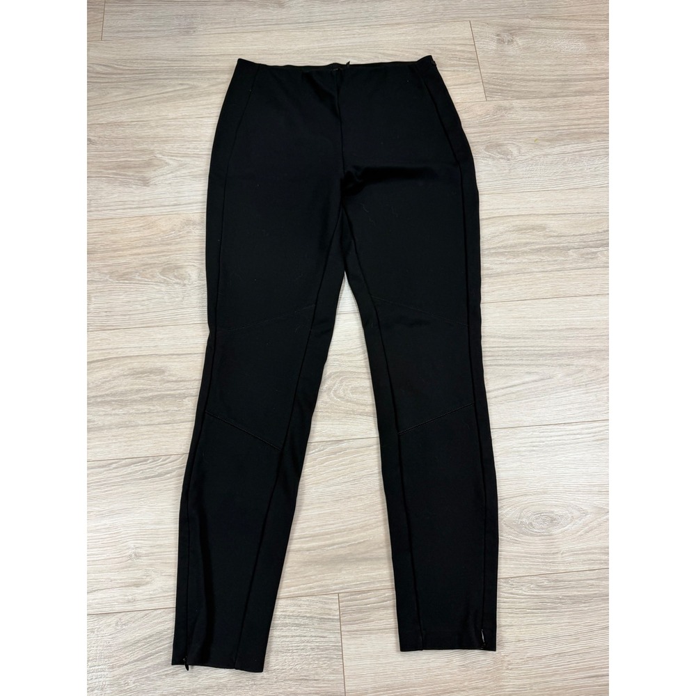 Polo Ralph Lauren Black Skinny Ponte Moto Equestrian Pants Ankle Zip Sz 8